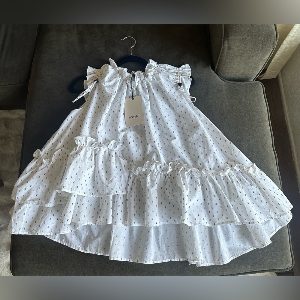Brogger Ensley ruffle swing top white dot